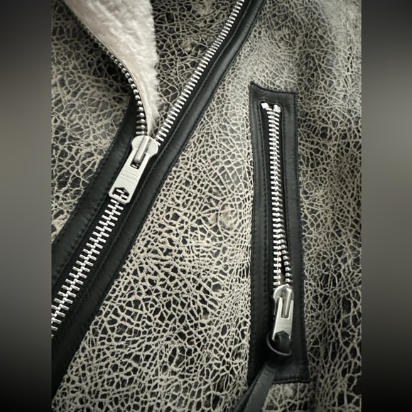 All Saints Biker Shearling coat- BNWT - Picture 3 of 9